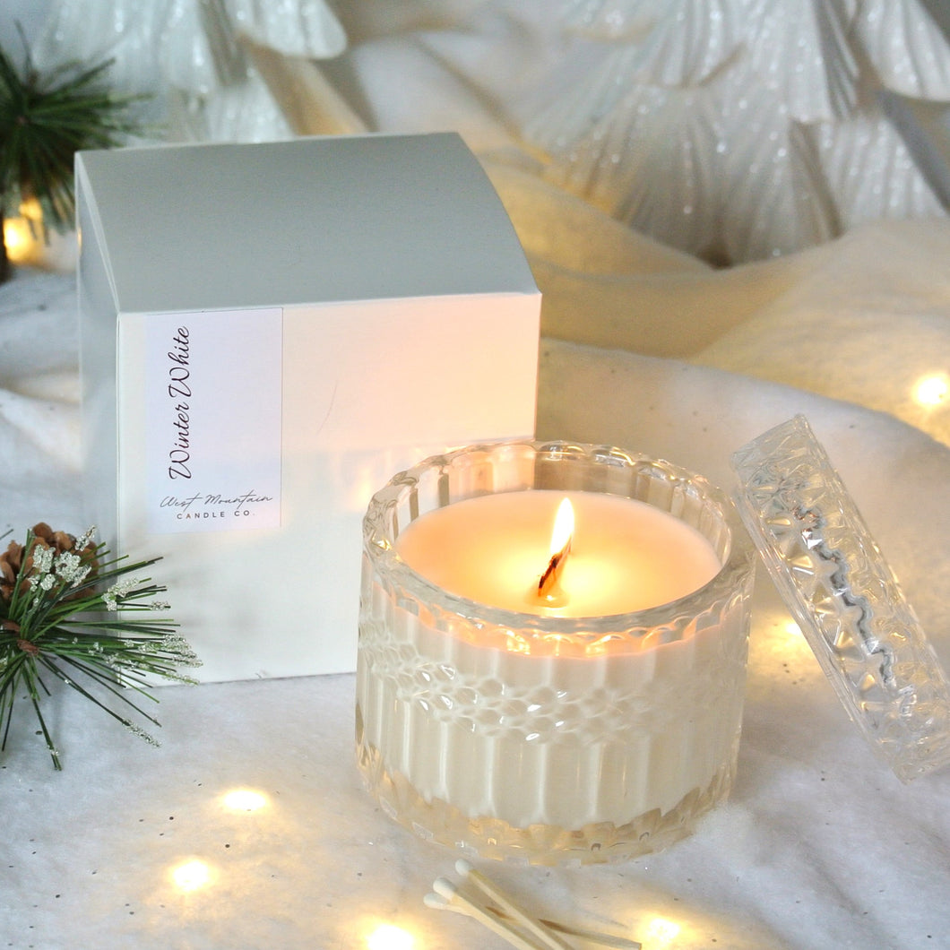 Winter White Wooden Wick Soy Candle